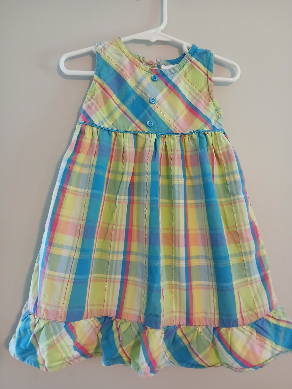 okie dokie Blue & Pastel Plaid Sundress